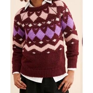 Vero Moda Fair Isle Sweater Womens L Nwt Nordic